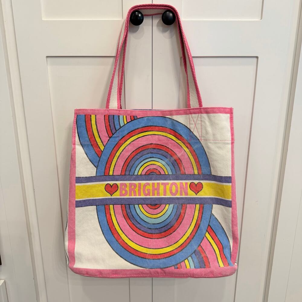 Brighton Rainbow Bright Love to Be Bold Heart Canvas Tote